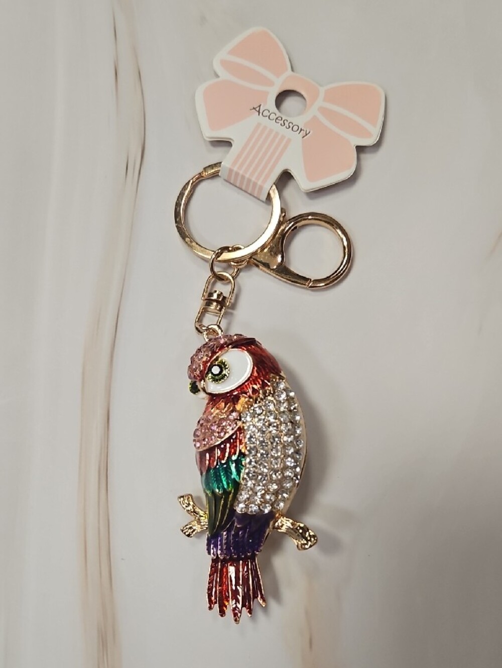 3d Owl Keychains With Crystal Gems New With Tags - Picture 7 of 10